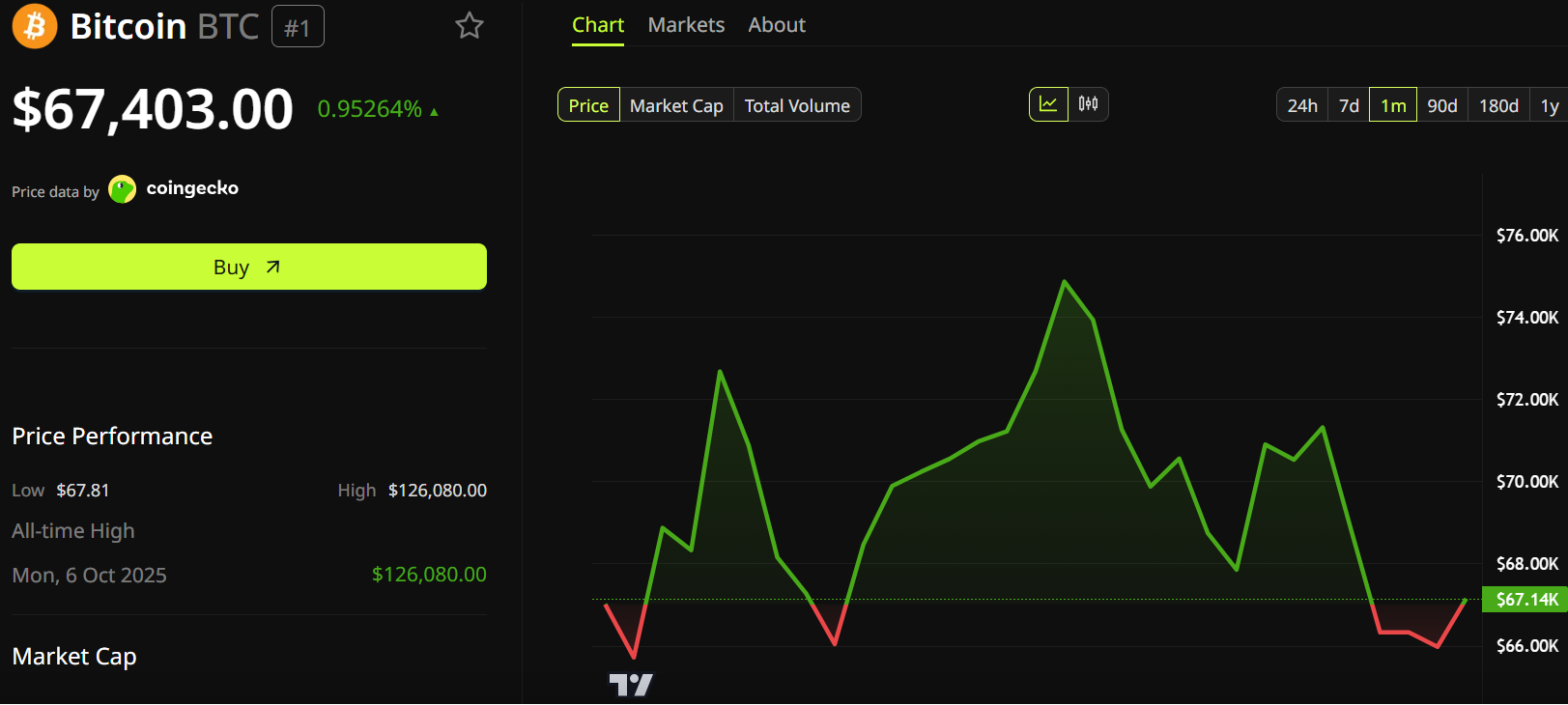 Bitcoin Price Performance